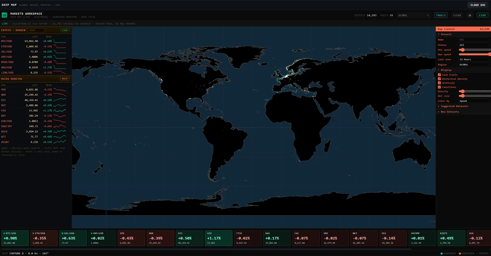 Ship map: live global vessel traffic from AIS