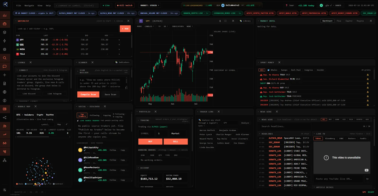 Live terminal desk